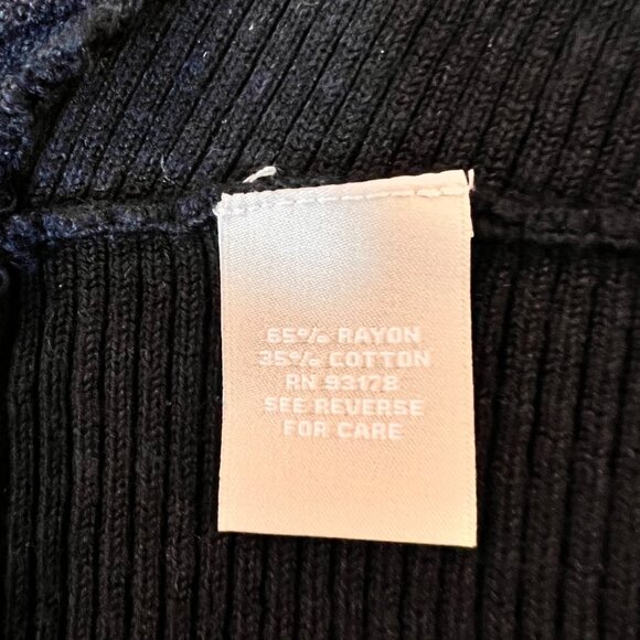 Joan Vass Cardigan L Womens Black Red Textured Open‎ Front Sweater Size Large - Picture 8 of 9